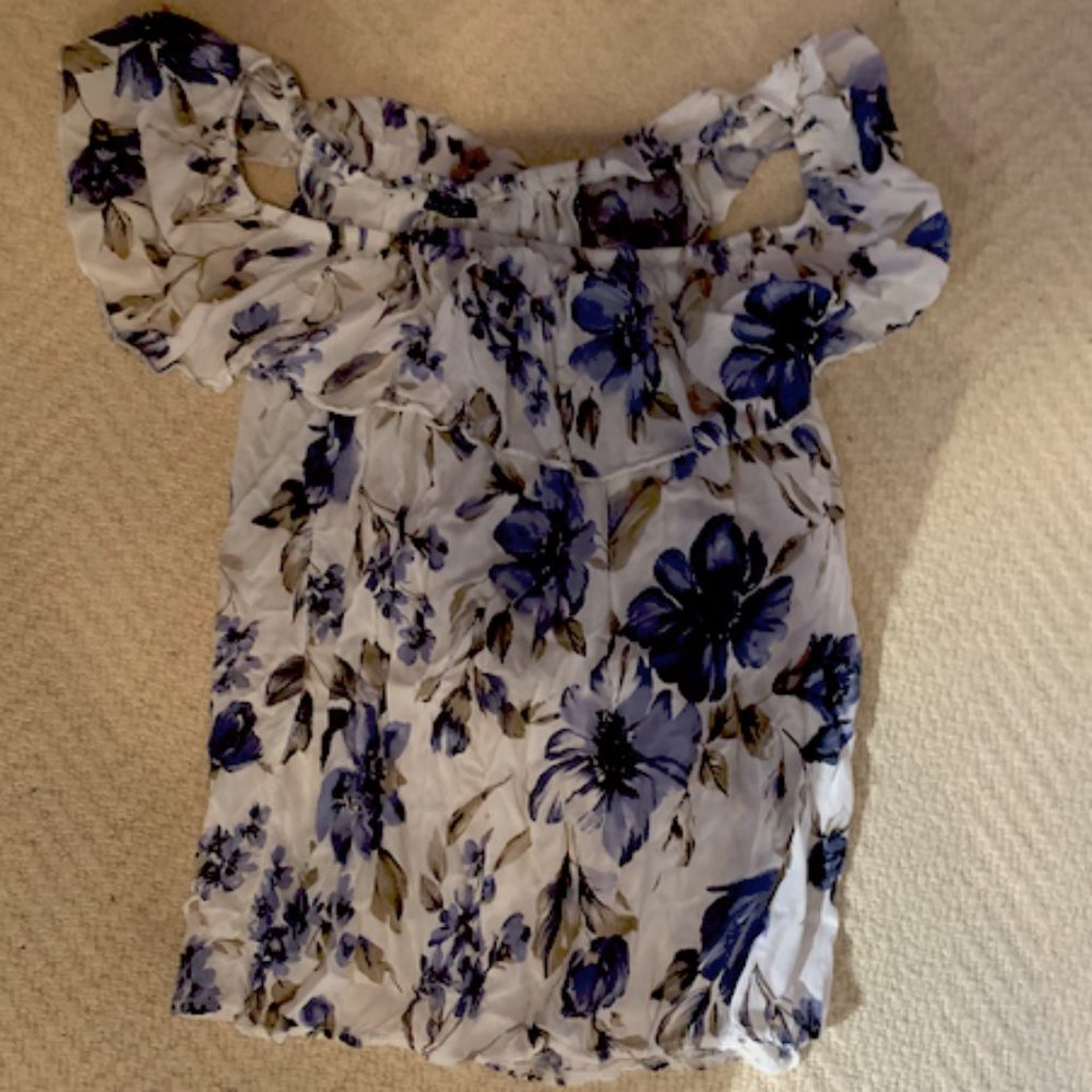 Blue Sand (Italian) off the shoulder top